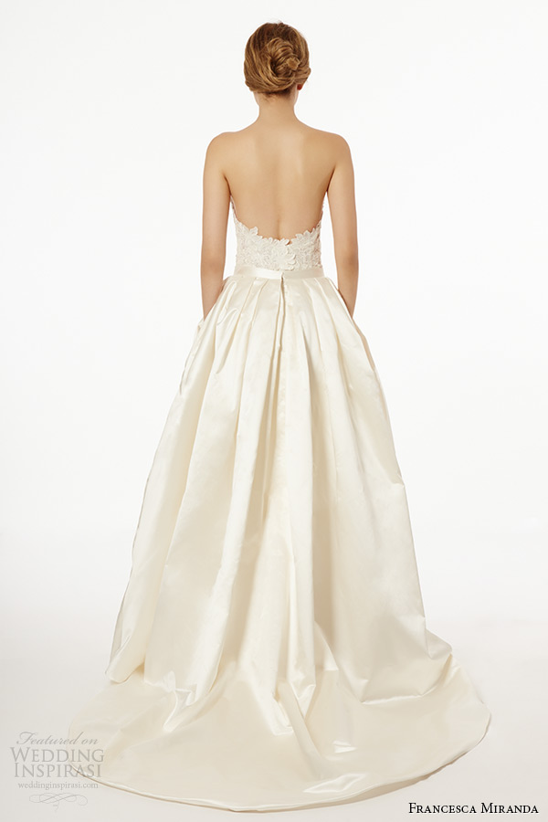 francesca miranda wedding dress fall 2015 strapless sweetheart neckline corset bodice ball gown skirt etna back