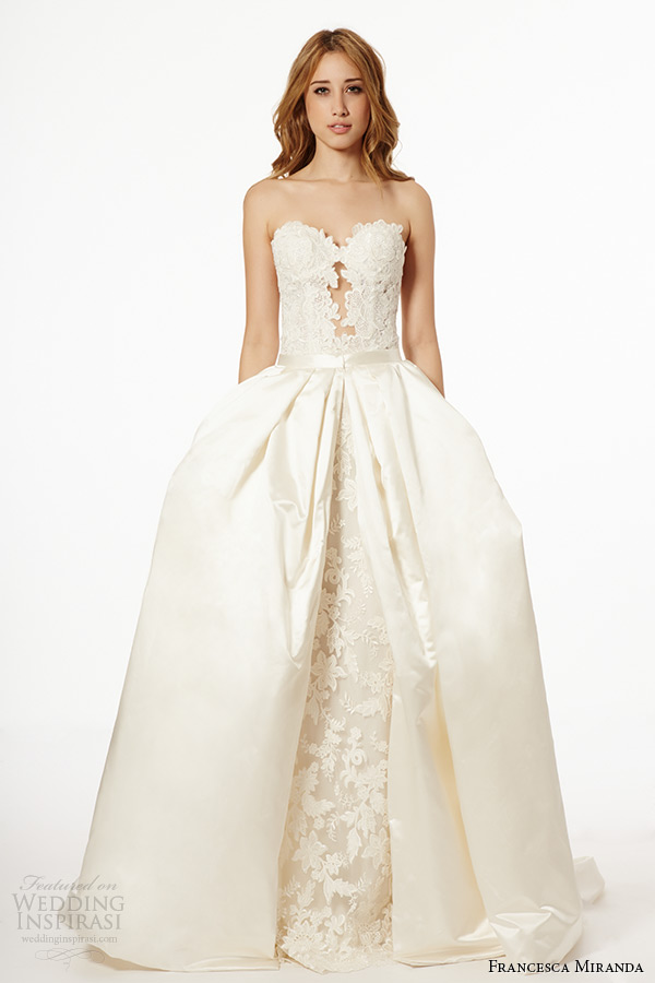 francesca miranda wedding dress fall 2015 strapless sweetheart neckline corset bodice ball gown skirt etna