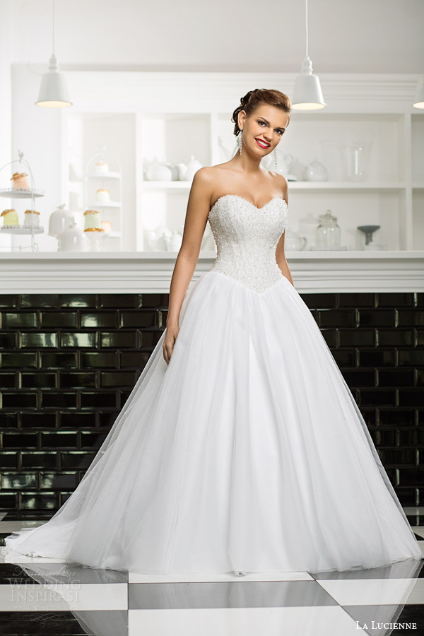 la lucienne bridal 2015 diamond strapless ball gown wedding dress embellished bodice