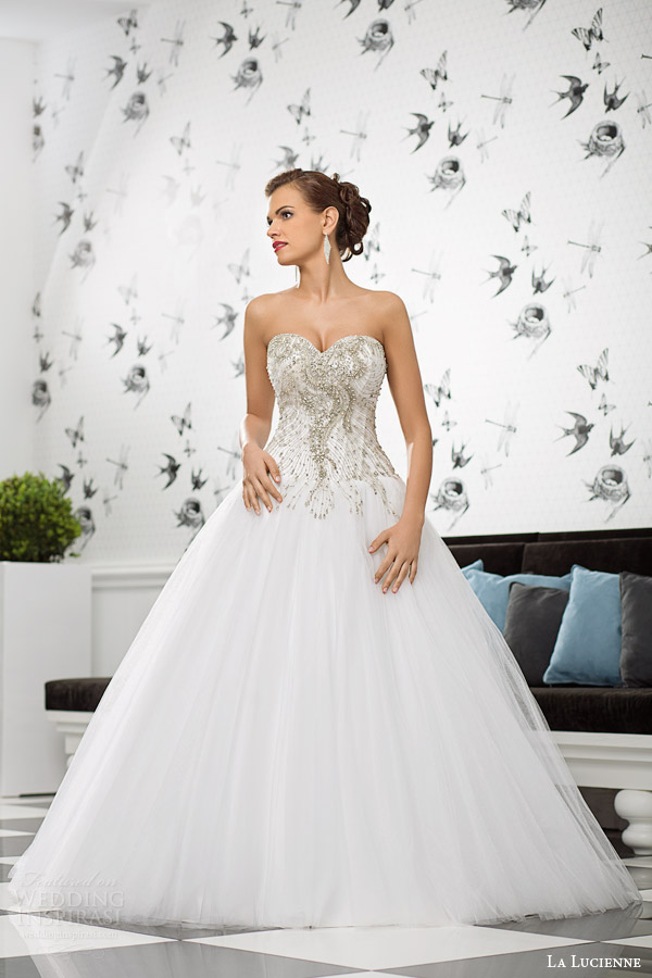 la lucienne bridal 2015 eviana strapless princess ball gown wedding dress beading embellished bodice