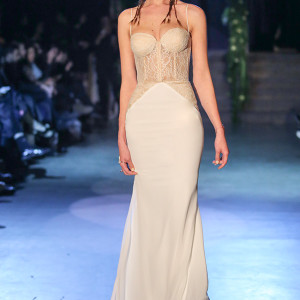 persy couture 2015 wedding dresses bridal spagetti strap corset bodice form fitting fit and flare gown