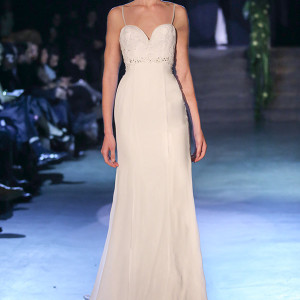 persy couture 2015 wedding dresses bridal spagetti strap sweetheart neckline beaded bodice soft a line gown