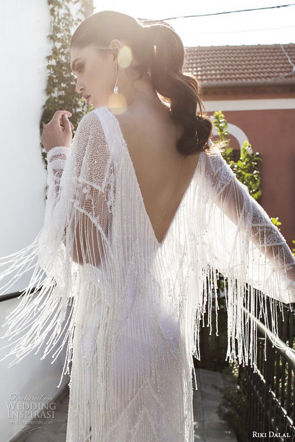 riki dalal wedding dress 2015 bridal long sleeves bateau neckline kaftan gown back zoom riki dalal wedding dress 2015 bridal long sleeves bateau neckline kaftan gown back zoom