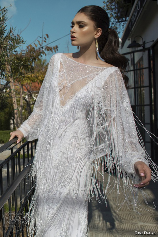 riki dalal wedding dress 2015 bridal long sleeves bateau neckline kaftan gown zoom