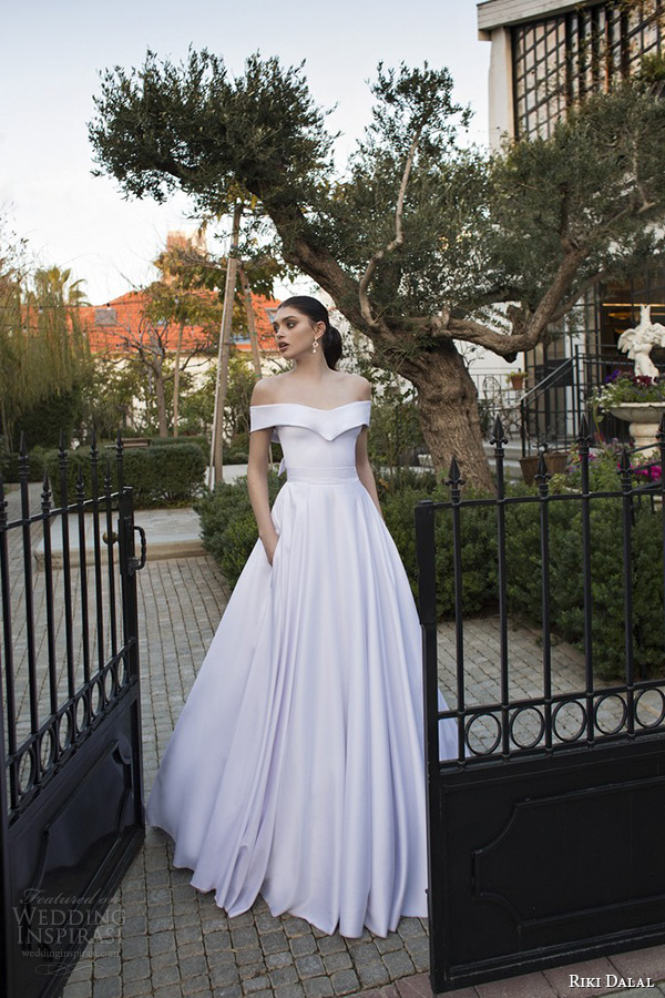 riki dalal wedding dress 2015 bridal off the shoulder clean a line gown with pockets riki dalal wedding dress 2015 bridal off the shoulder clean a line gown with pockets