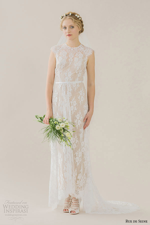 rue de seine wedding dress 2015 bridal jewel neckline scallop sleeves fitted bodice full skirt column gown ivy rue de seine wedding dress 2015 bridal jewel neckline scallop sleeves fitted bodice full skirt column gown ivy