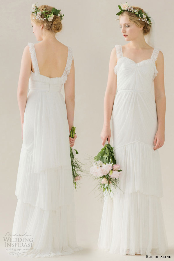 rue de seine wedding dress 2015 bridal pleated bustier ruffled strap sweetheart neckline gathered hem column gown annabelle rue de seine wedding dress 2015 bridal pleated bustier ruffled strap sweetheart neckline gathered hem column gown annabelle