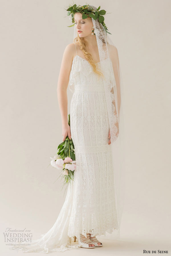 rue de seine wedding dress 2015 bridal spagetti strap necklne crochet dress gathered train sheath gown willow rue de seine wedding dress 2015 bridal spagetti strap necklne crochet dress gathered train sheath gown willow