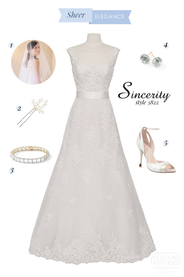 sincerity bridal 2015 style 3822 illusion neckline a line wedding dress bridal style inspiration board sheer perfection