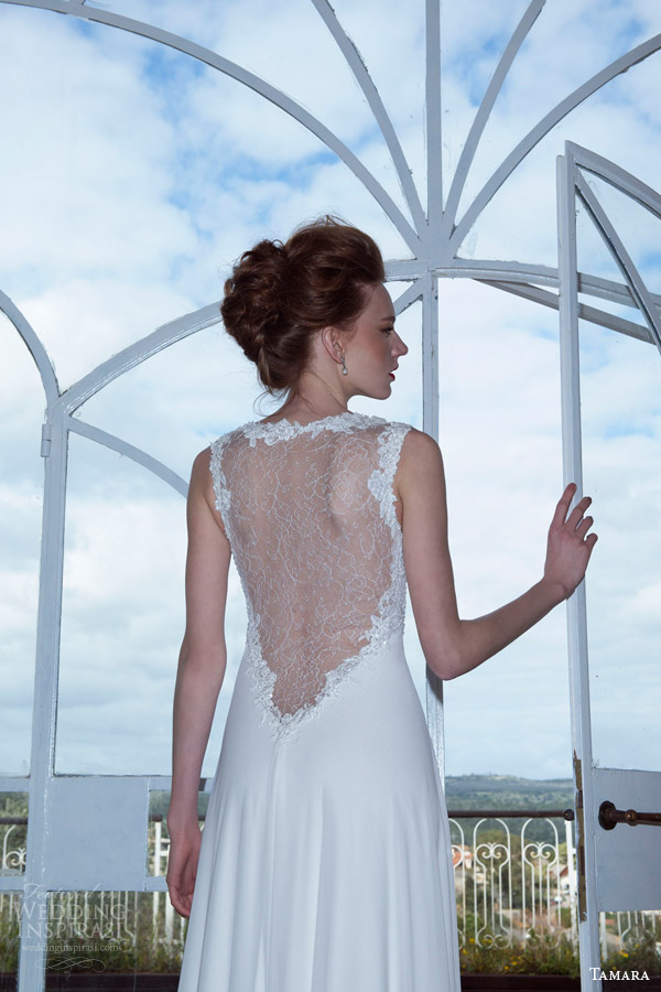 tamara 2013 2014 bridal dana sleeveless wedding dress illusion lace back view