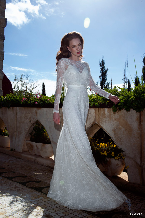 tamara 2013 2014 tali wedding dress illusion long sleeves