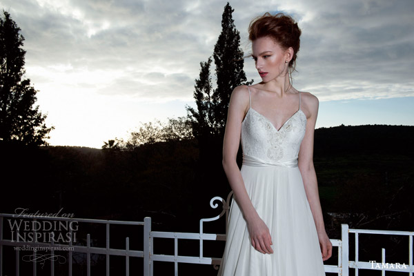 tamara 2013 2014happiness sleeveless wedding dress a line thin straps