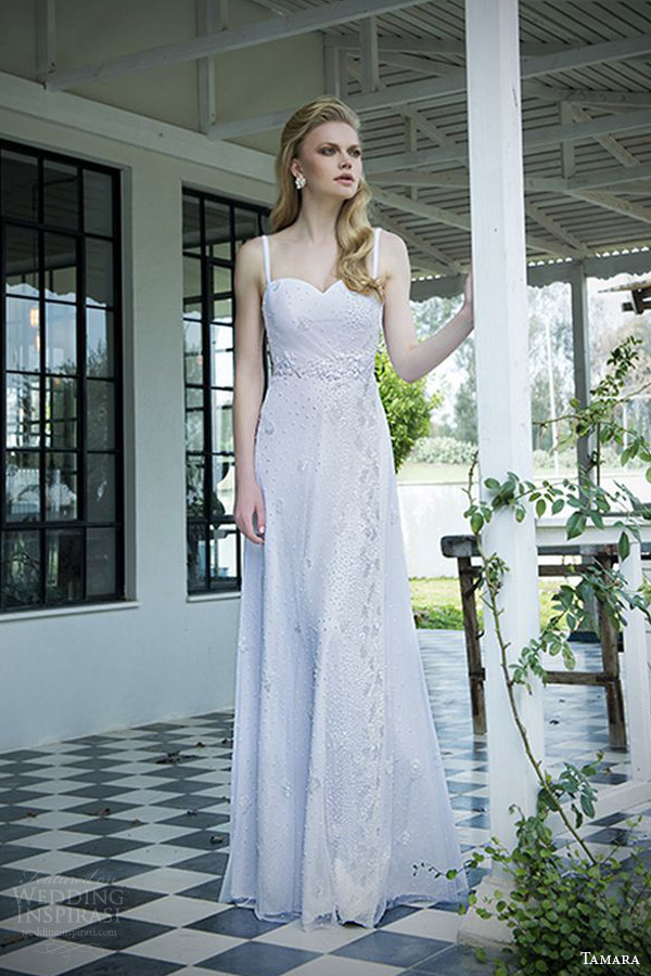 tamara bridal 2014 2015 star sleeveless a line wedding dress sweetheart neckline straps