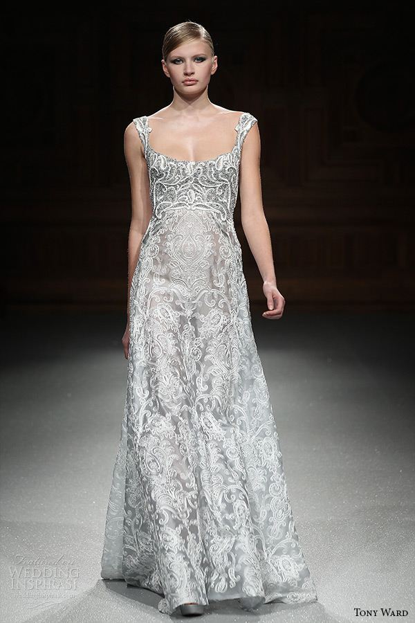 tony ward couture spring summer 2015 runway sleeveless filigree embroidery aline dress