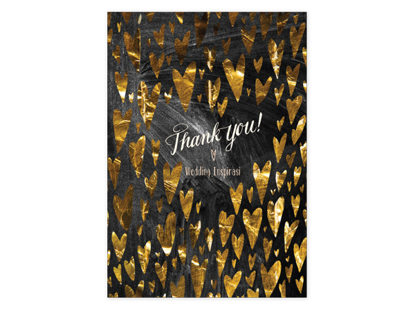 wedding paper divas hearts of gold thank you cards invitation suite black gold