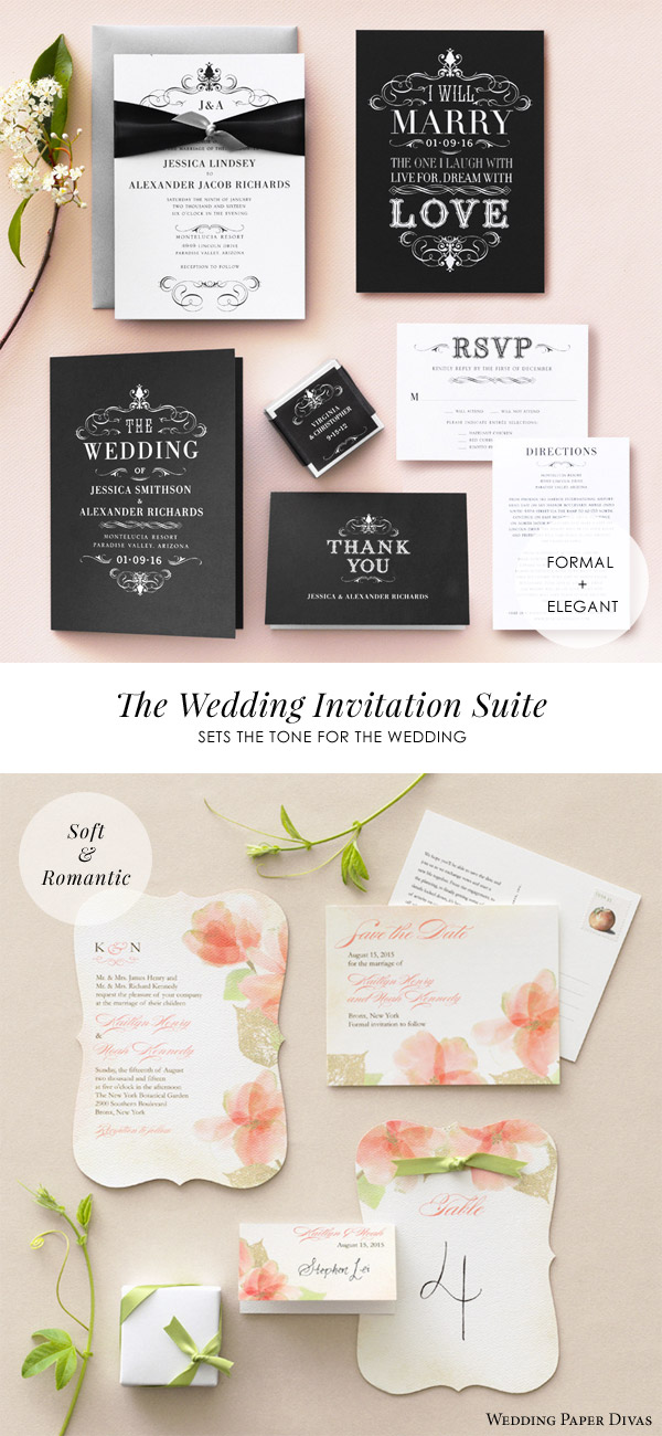 wedding paper divas invitation suite cards formal elegant haute heraldry soft romantic softly gilded invites