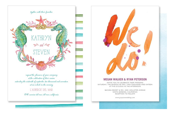 wedding paper divas invites watercolor wedding invitation seaside sacrament passionate vow whimsical design