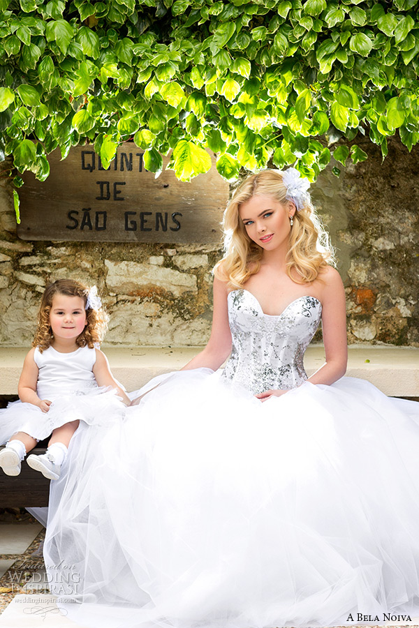 a bela novia 2015 wedding dress strapless sweetheart neckline corset bodice ball gown