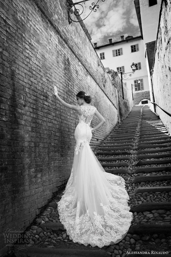 alessandra rinaudo 2015 shannon mermaid wedding dress illusion back lace train