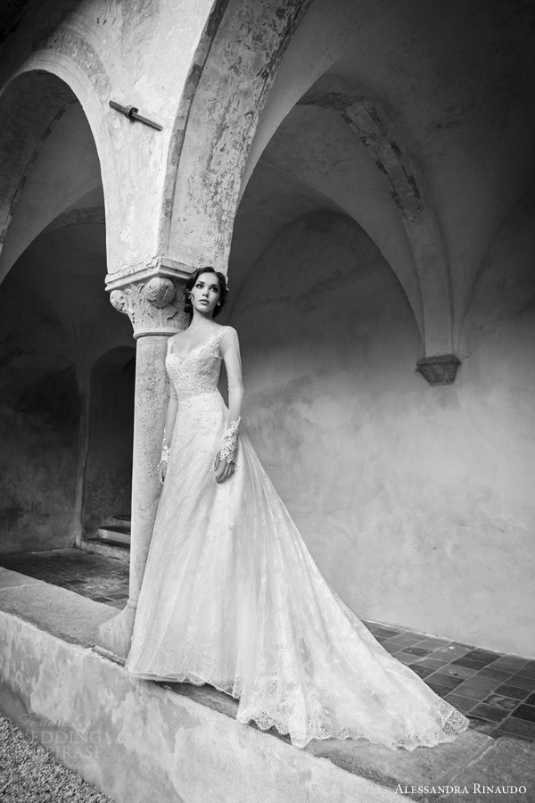 alessandra rinaudo bridal 2015 shaila long sleeve wedding dress a line silhouette