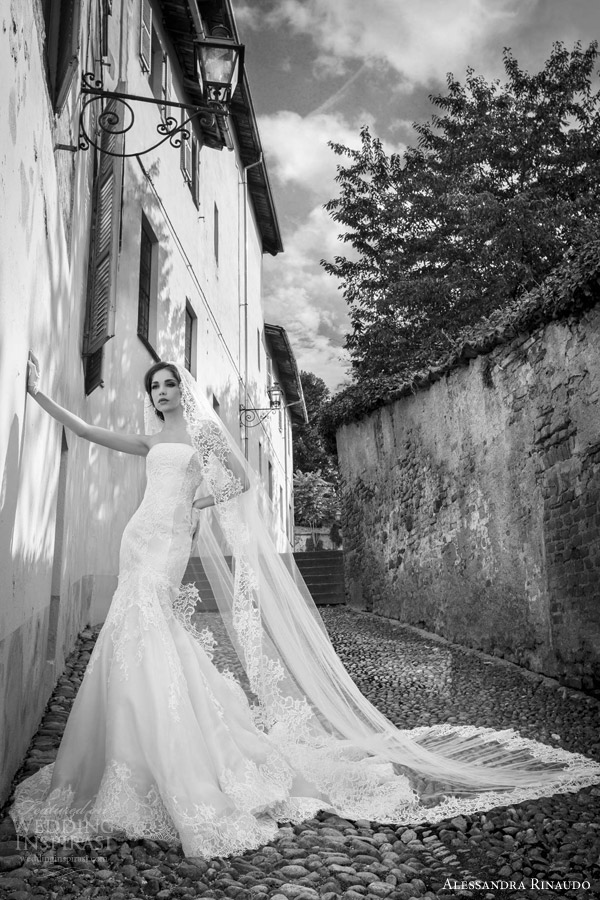 alessandra rinaudo bridal 2015 soraya strapless lace wedding dress fit flare silhouette