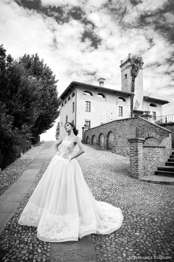 alessandra rinaudo bridal 2015 summer strapless lace ball gown wedding dress