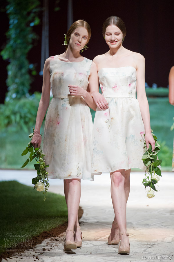 david fielden 2015 bridal 8338 8349 bridesmaids dresses floral casual wedding dress