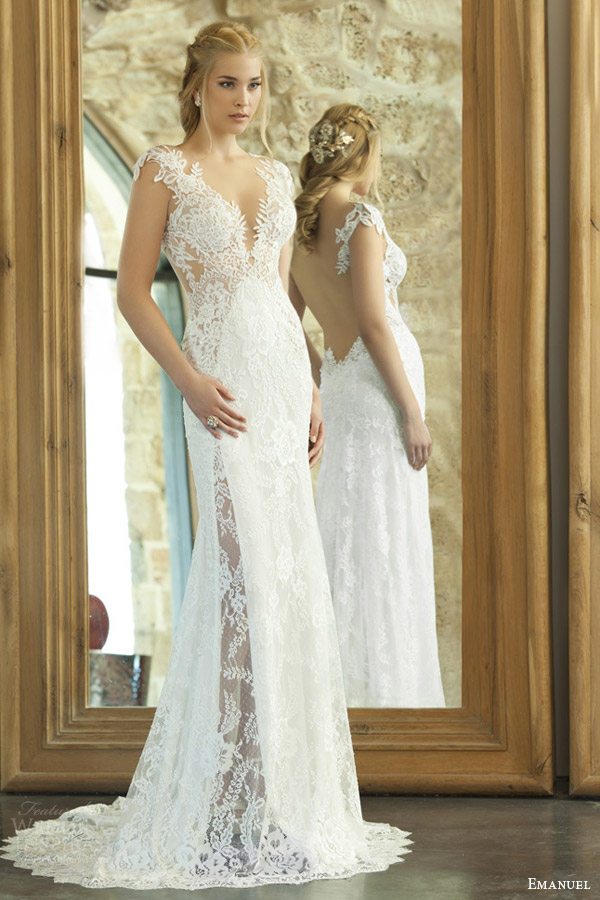 emanuel haute couture bridal 2015 sexy sheath wedding dress lace bodice illusion open back emanuel haute couture bridal 2015 sexy sheath wedding dress lace bodice illusion open back