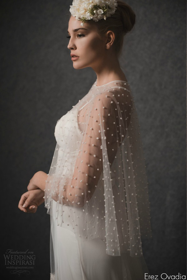 erez ovadia 2015 blossom bridal accessories pearl cape illusion topper erez ovadia 2015 blossom bridal accessories pearl cape illusion topper
