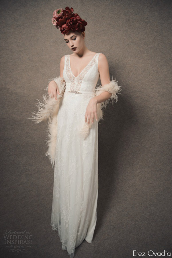 erez ovadia 2015 blossom bridal collection lily sleeveless wedding dress v neckline erez ovadia 2015 blossom bridal collection lily sleeveless wedding dress v neckline