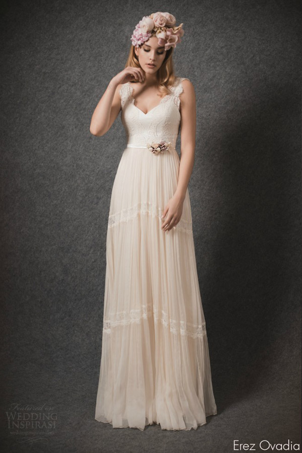 erez ovadia bridal 2015 blossom emilie b sleeveless wedding dress wide lace straps erez ovadia bridal 2015 blossom emilie b sleeveless wedding dress wide lace straps