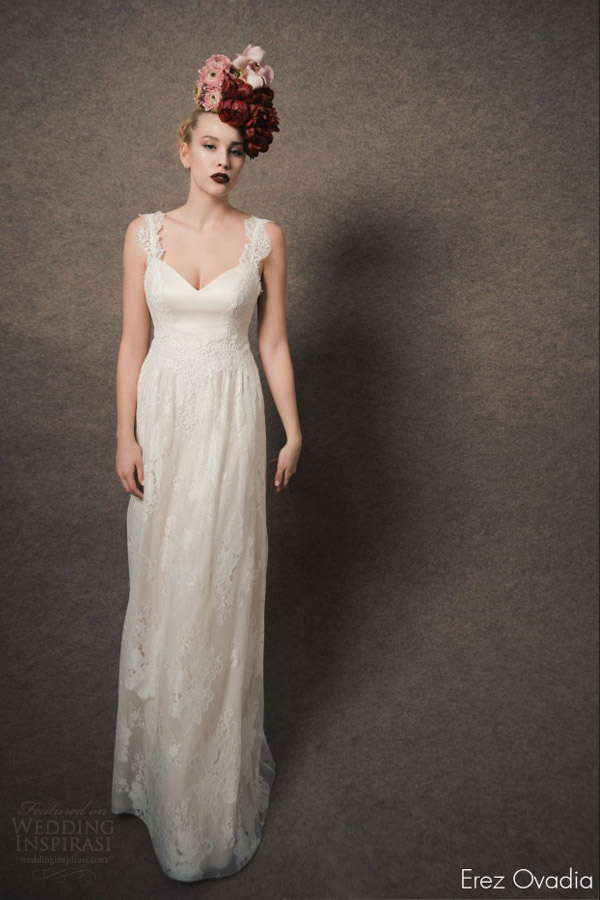 erez ovadia bridal 2015 blossom gala lace sleevelesss wedding dress straps erez ovadia bridal 2015 blossom gala lace sleevelesss wedding dress straps