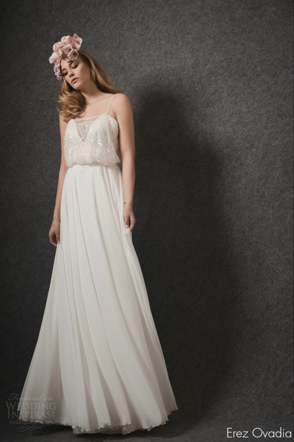 erez ovadia wedding dresses 2015 blossom bridal collection sol blouson wedding dress thin straps erez ovadia wedding dresses 2015 blossom bridal collection sol blouson wedding dress thin straps