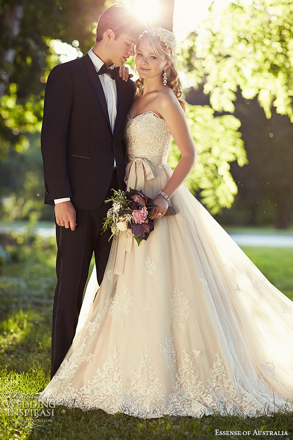 essense of australia wedding dress 2015 bridal strapless sweetheart neckline a line gown d1751