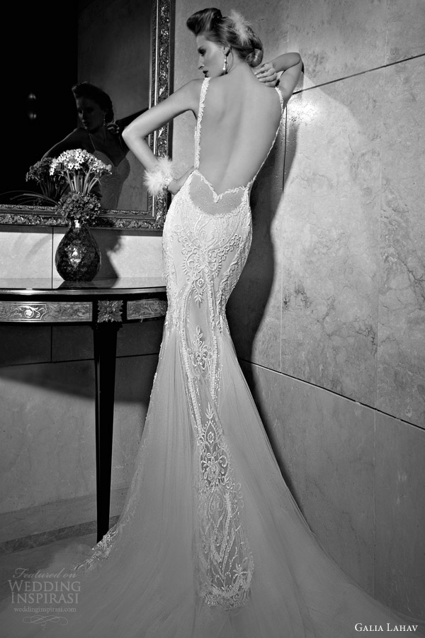 galia lahav 2015 tales of jazz age 2 great garbo sleeveless sheath lace wedding dress straps back view train