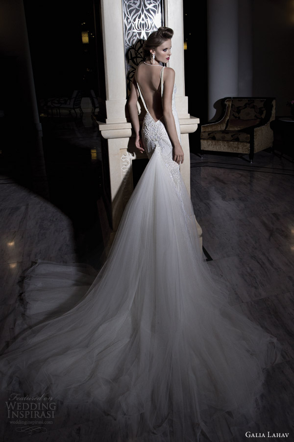 galia lahav 2015 tales of jazz age 2 nikita sleeveless embellished sheath wedding dress straps back view train