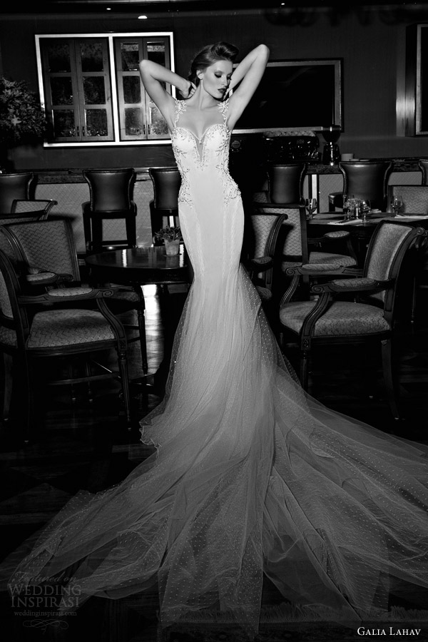 galia lahav 2015 tales of jazz age 2 tiffany sheath wedding dress dotted tulle embellished straps sweetheart neckline