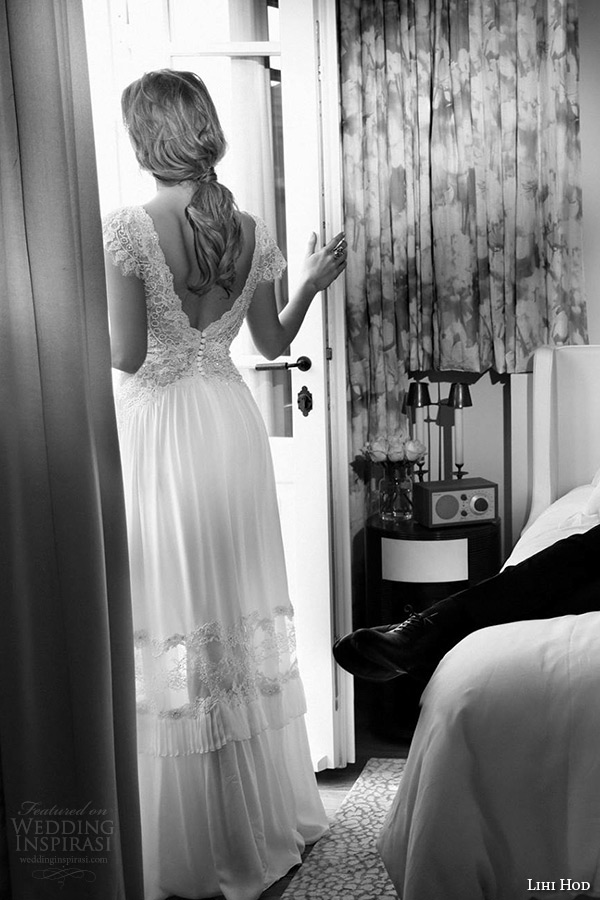 lihi hod wedding dresses 2015 bridal gown cap sleeves deep v neck lace embroidered bodice a line dress style tamara back view lihi hod wedding dresses 2015 bridal gown cap sleeves deep v neck lace embroidered bodice a line dress style tamara back view