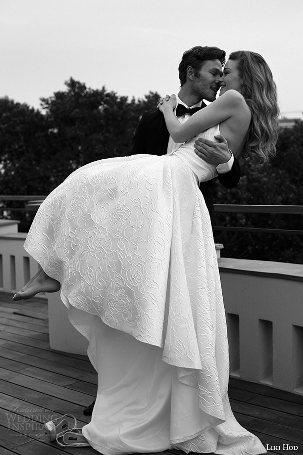lihi hod wedding dresses 2015 bridal gown strapless sweetheart neckline hi long aline dress style blanca side