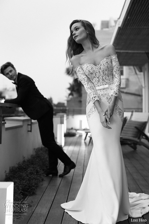 lihi hod wedding dresses 2015 bridal strapless sweetheart neckline lace three quarter long sleeves sheath gown style alice lihi hod wedding dresses 2015 bridal strapless sweetheart neckline lace three quarter long sleeves sheath gown style alice