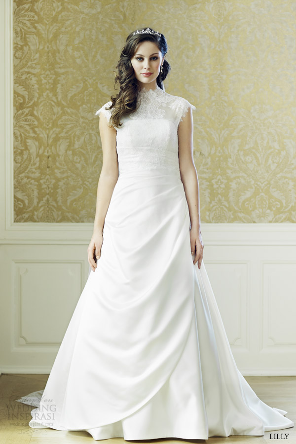 lilly bridal 2015 cap sleeve wedding dress 08 3520 cr