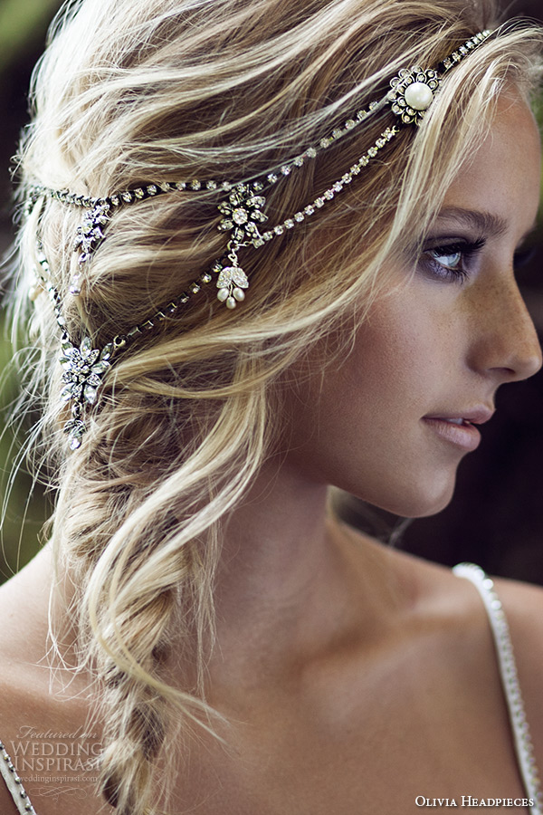 olivia headpieces 2015 w label wedding bridal swarovski crystal pearl halo headband bohemian style winter