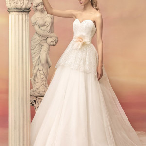 papilio bridal 2015 adonia strapless ball gown wedding dress lace peplum bodice