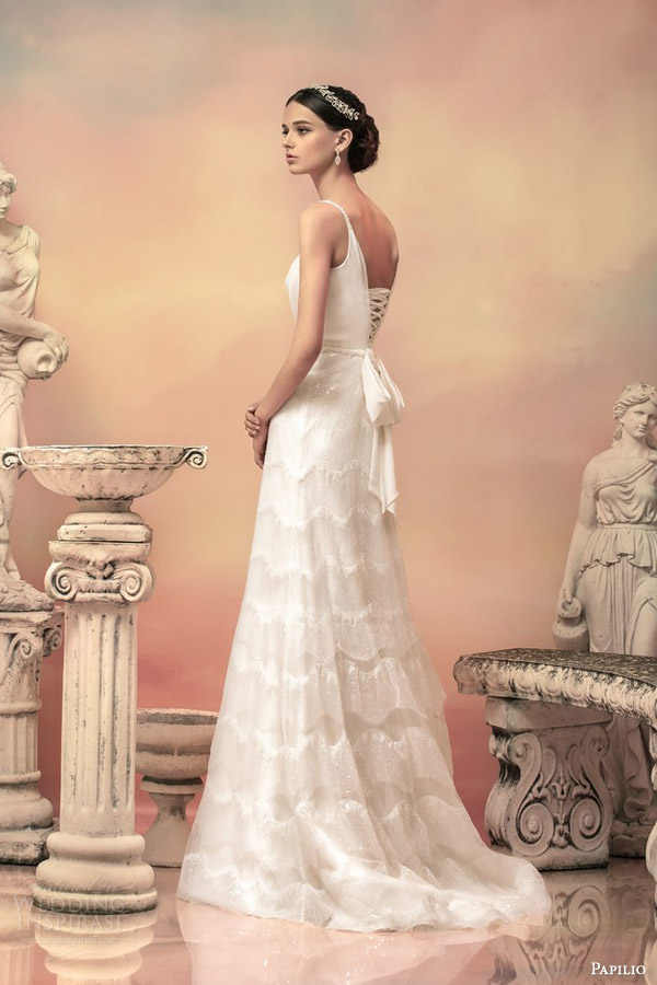 papilio bridal 2015 apollonia sleeveless sequin a line wedding dress beaded straps back view