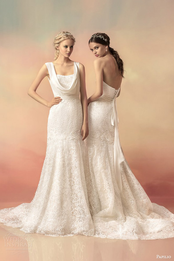 papilio bridal 2015 athena lace wedding dress strapless cowl neck straps versions papilio bridal 2015 athena lace wedding dress strapless cowl neck straps versions