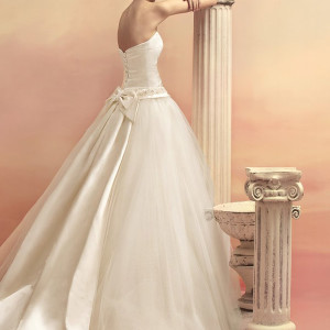 papilio bridal 2015 atlanta strapless ball gown wedding dress detachable train back view
