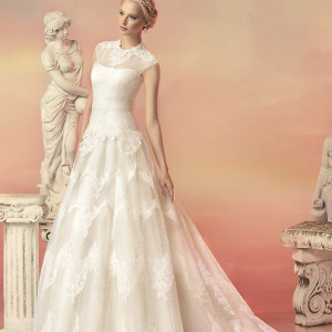 papilio bridal 2015 aurora embroidered sequin cap sleeve high neck lace ball gown wedding dress