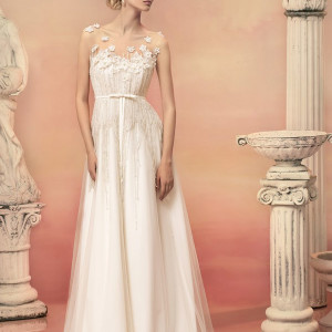 papilio bridal 2015 cleopatra sleeveless empire wedding dress illusion bodice