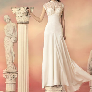 papilio bridal 2015 dionissia sheath wedding dress beaded lace cap sleeve bodice