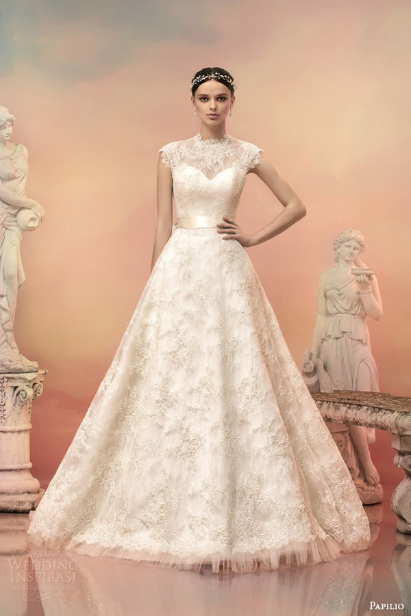 papilio bridal 2015 dorothea beaded lace cap sleeve wedding dress mikado bow illusion papilio bridal 2015 dorothea beaded lace cap sleeve wedding dress mikado bow illusion